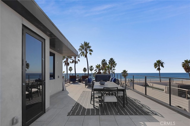 3011 Ocean Front Walk, Venice, CA 90291 - view of patio / terrace featuring outdoor dining area, a water view, and a balcony
