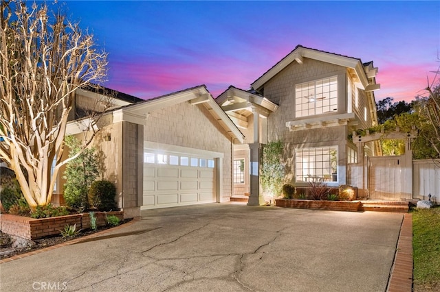 front of property featuring a garage