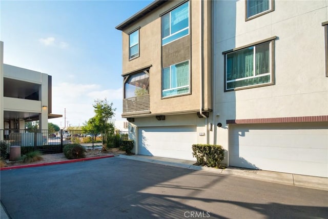 exterior space featuring a garage