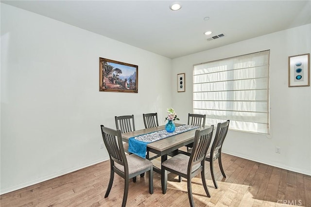 dining area featuring light hardwood / wood-style flooring