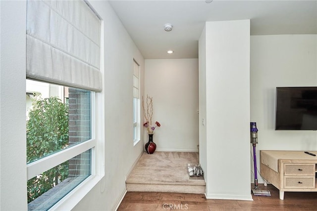 hallway featuring hardwood / wood-style floors