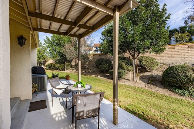 view of patio with central AC