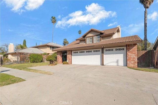 view of front facade with a garage