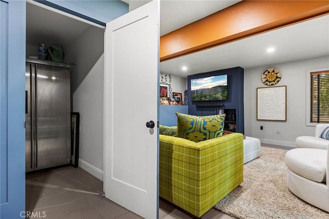 view of tiled living room