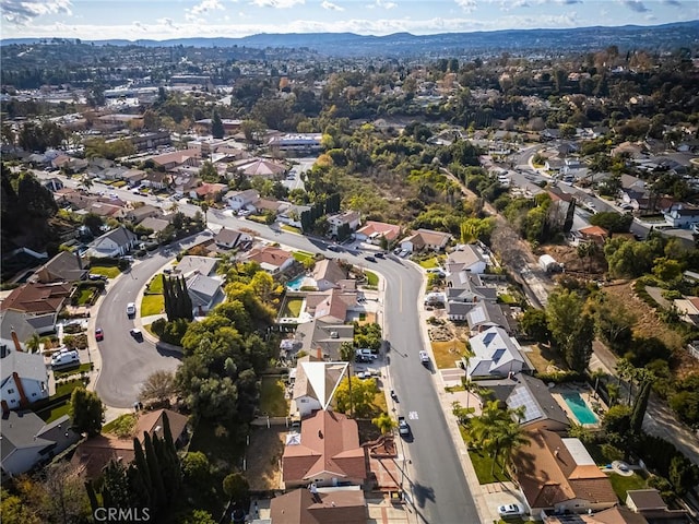 aerial view featuring a mountain view