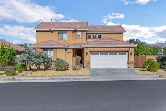 view of front of house with a garage