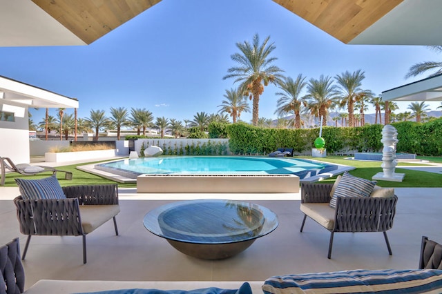 view of pool with a patio area