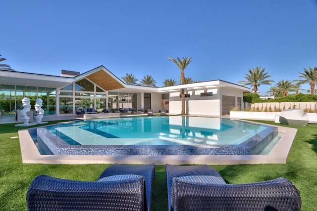 view of pool featuring a patio area