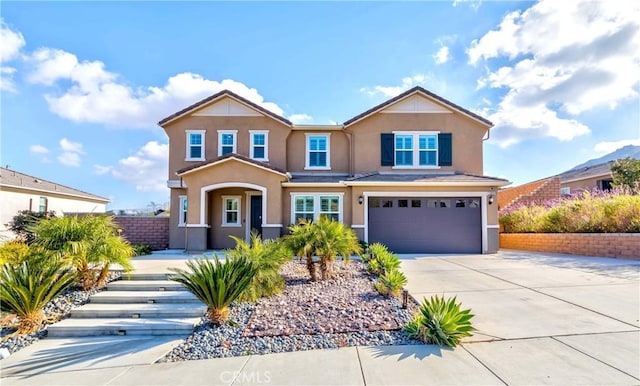 view of front of house with a garage