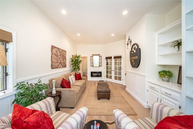 living room featuring light hardwood / wood-style flooring