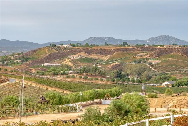 property view of mountains featuring a rural view