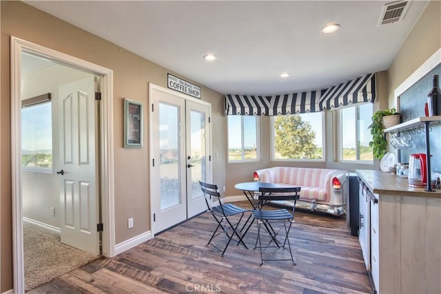 interior space featuring french doors