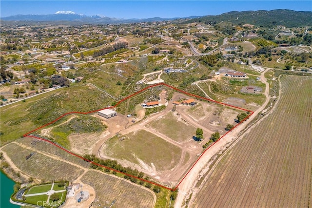 aerial view with a mountain view