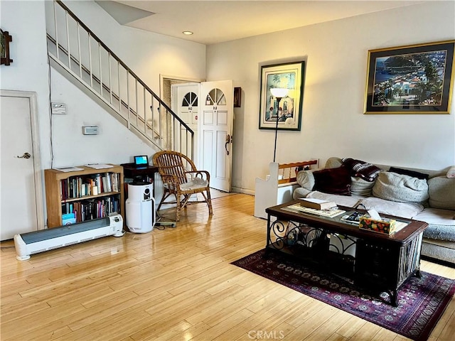 living room featuring light hardwood / wood-style floors