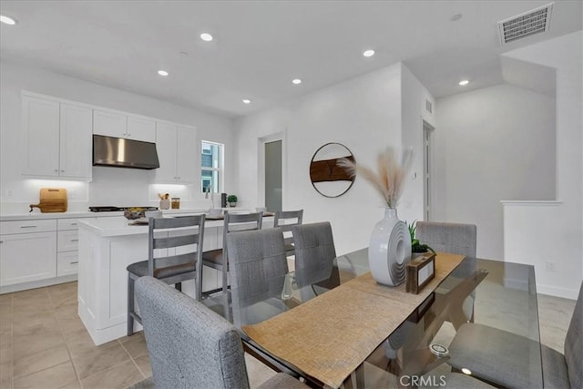 dining room with light tile patterned floors
