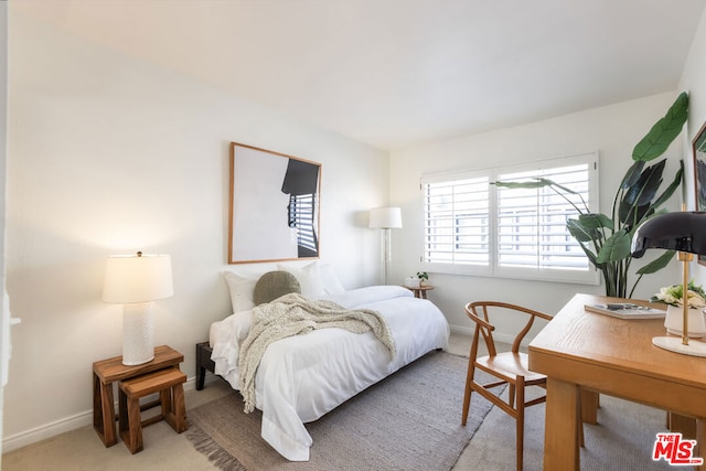 bedroom with carpet