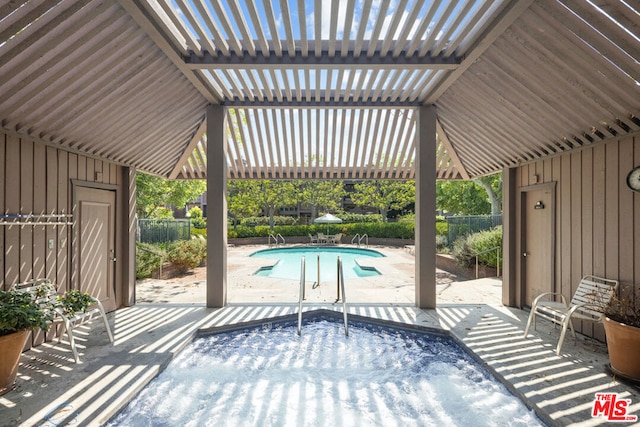 view of patio with a pergola