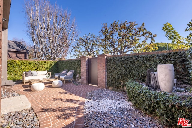 view of patio / terrace with an outdoor living space