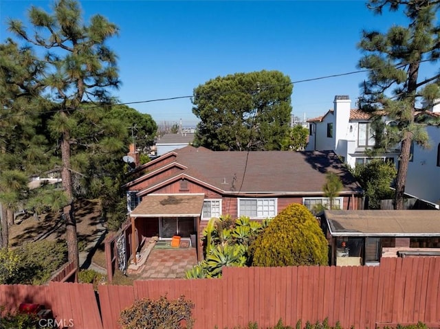 view of front of house with a patio area