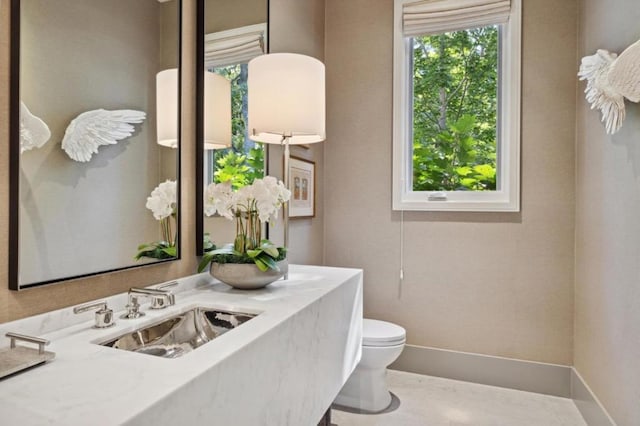 bathroom with sink and toilet