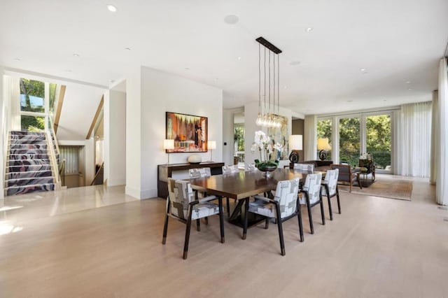 dining room featuring light wood-type flooring