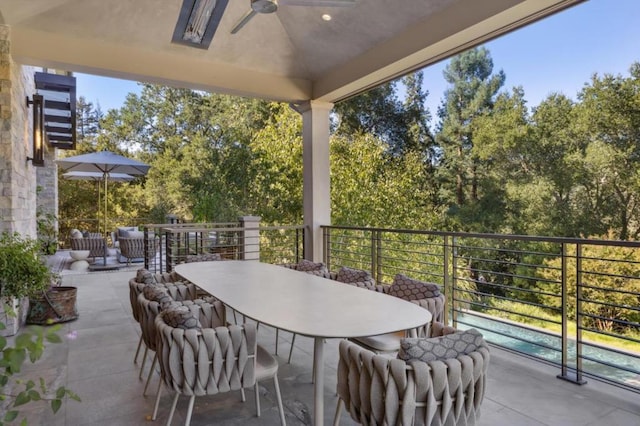 view of patio / terrace with ceiling fan