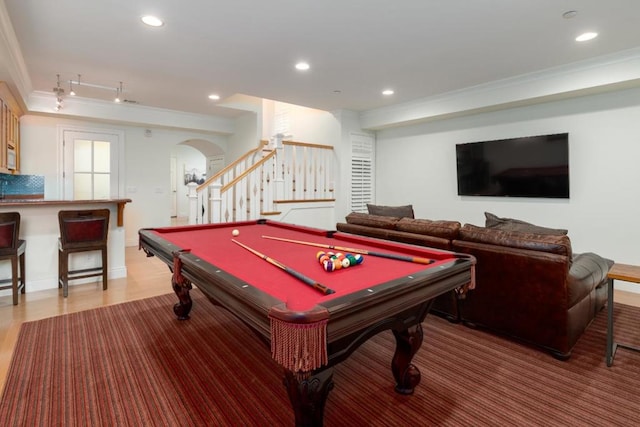 playroom with billiards