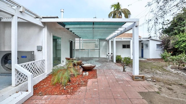 view of patio featuring a pergola