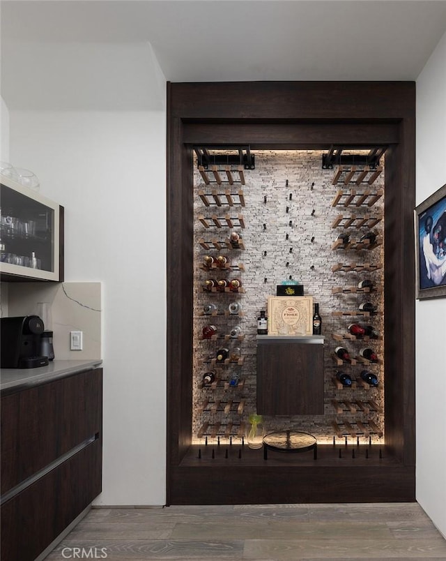 wine room featuring hardwood / wood-style floors