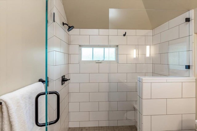 bathroom with walk in shower