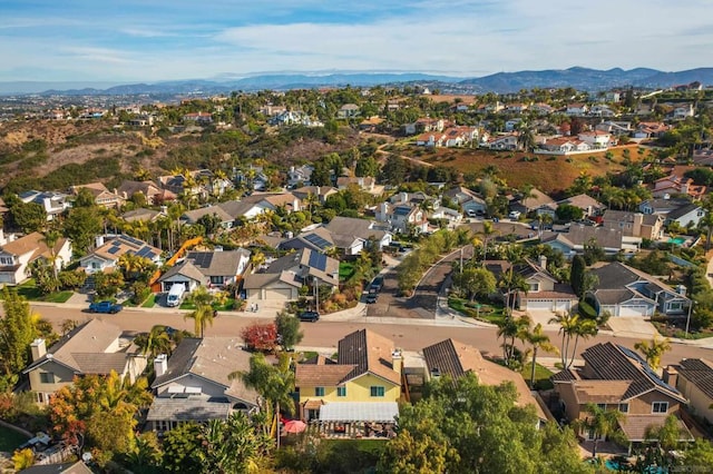 drone / aerial view with a mountain view