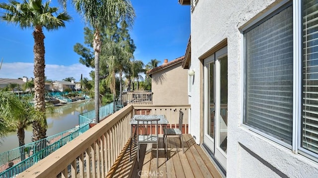 balcony with a water view