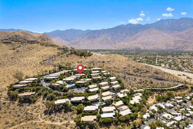 aerial view featuring a mountain view