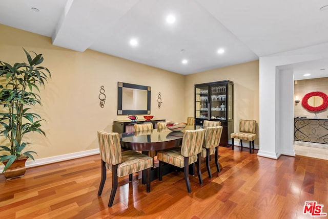 dining room featuring wood-type flooring