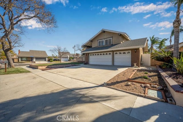 view of front property with a garage