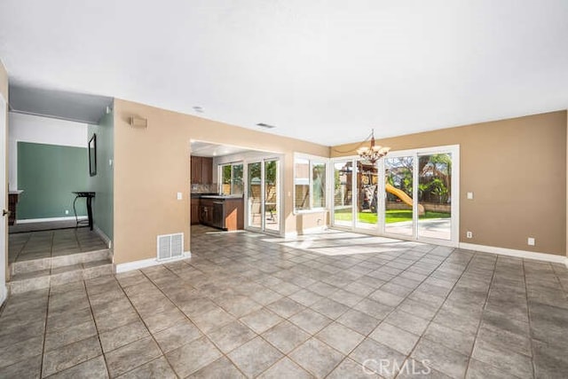 interior space with an inviting chandelier