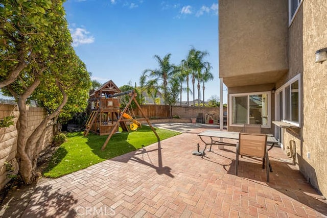 view of patio / terrace with a playground