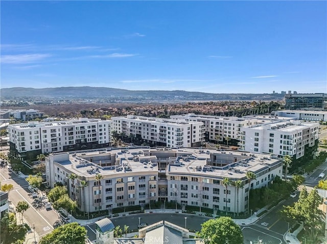 aerial view with a mountain view