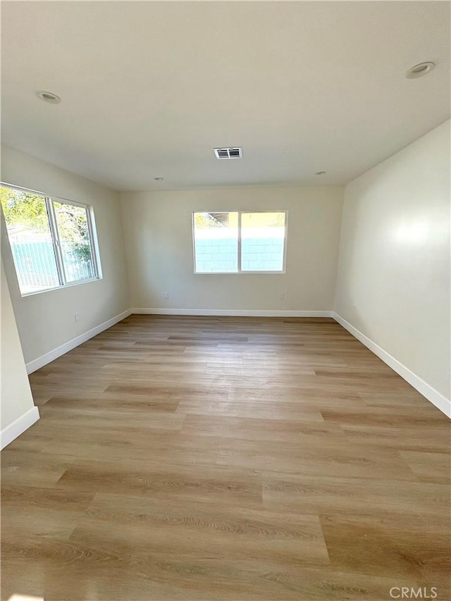 empty room featuring light hardwood / wood-style flooring