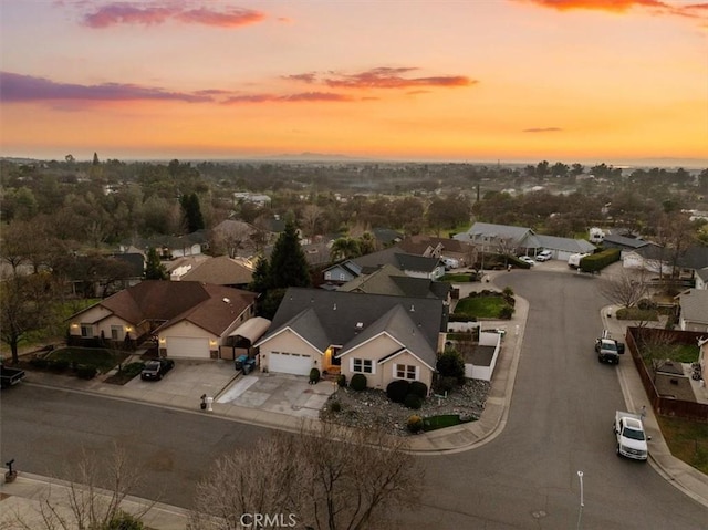 bird's eye view with a residential view