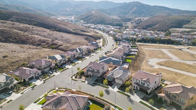 aerial view with a mountain view