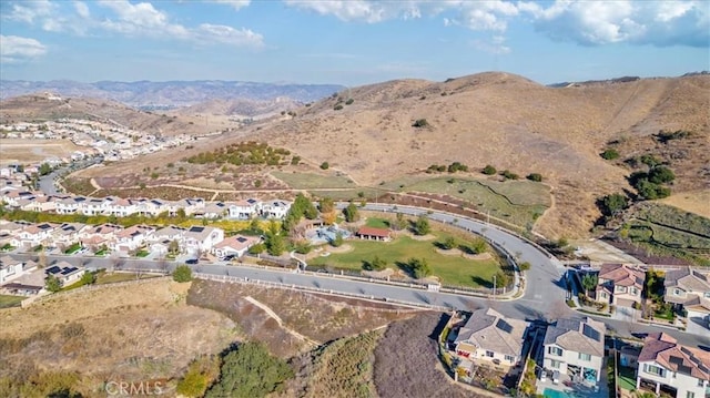 aerial view with a mountain view