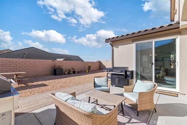 view of patio featuring area for grilling