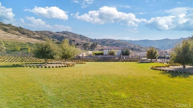 view of home's community featuring a rural view, a mountain view, and a yard