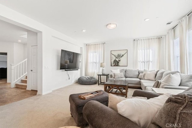 view of carpeted living room