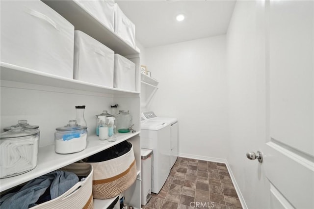 laundry area featuring independent washer and dryer