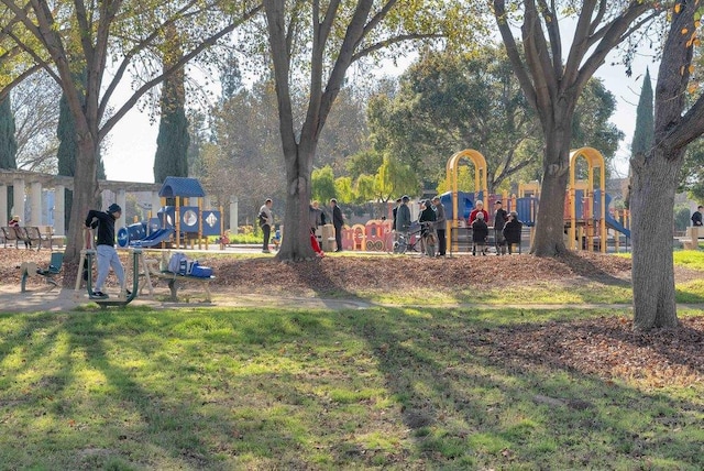 view of yard featuring a playground