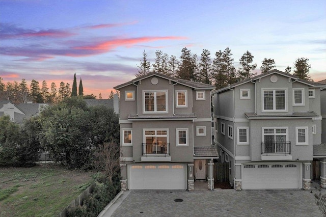 view of property featuring a garage