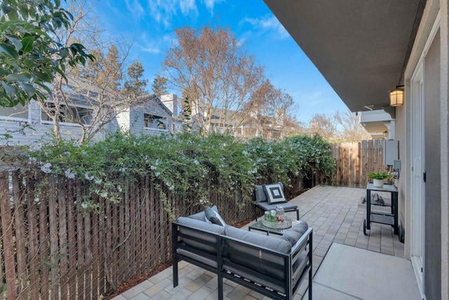 view of patio / terrace with an outdoor living space