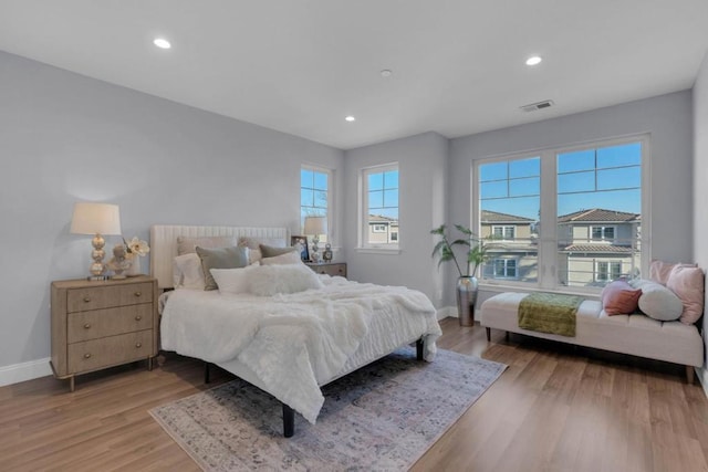 bedroom featuring light hardwood / wood-style flooring